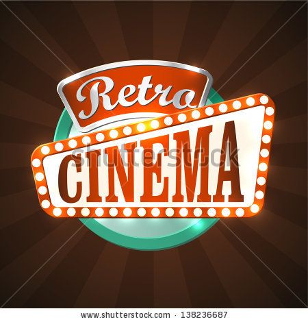 450x470 Retro Marquee Signs Cool Retro Cinema Sign Vector