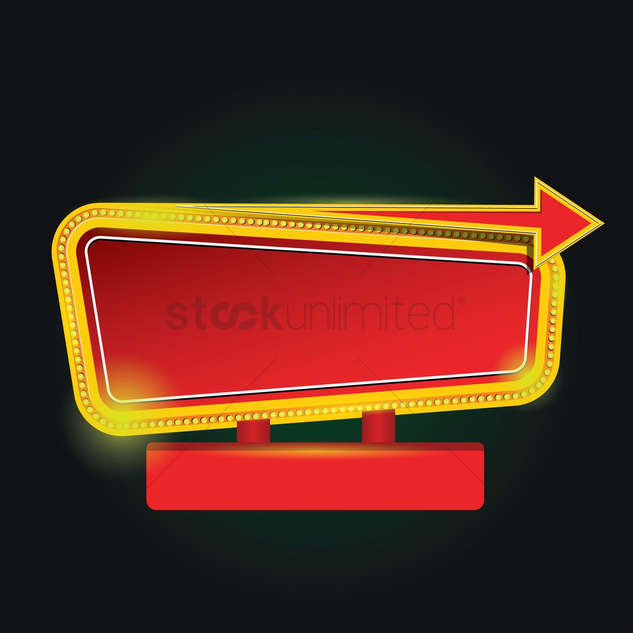 1300x1300 Blank Marquee Sign Vector Image