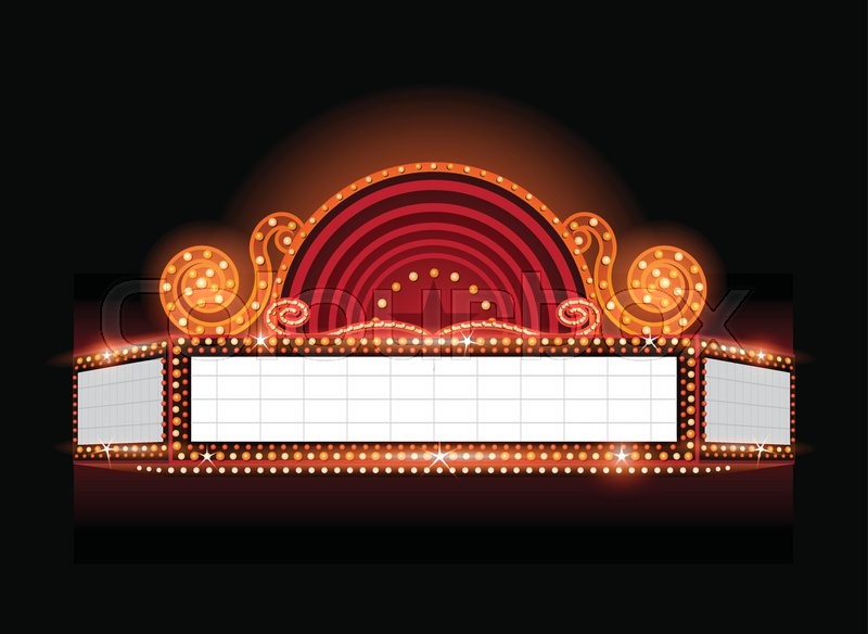 800x584 Brightly Vector Theater Glowing Retro Stock Vector Colourbox