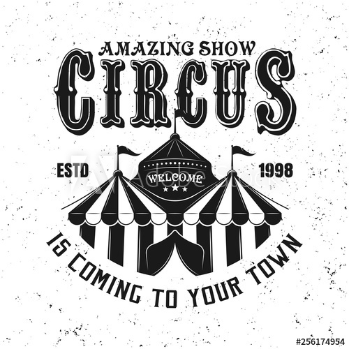 500x500 Circus Tent Or Marquee Vector Black Vintage Emblem