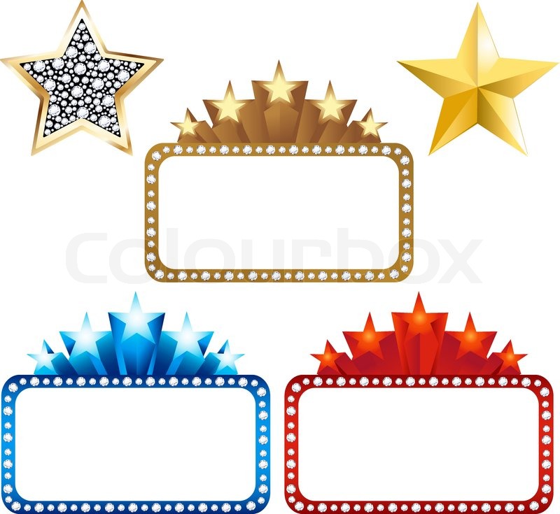 800x735 Blank Billboards With Stars And Stock Vector Colourbox