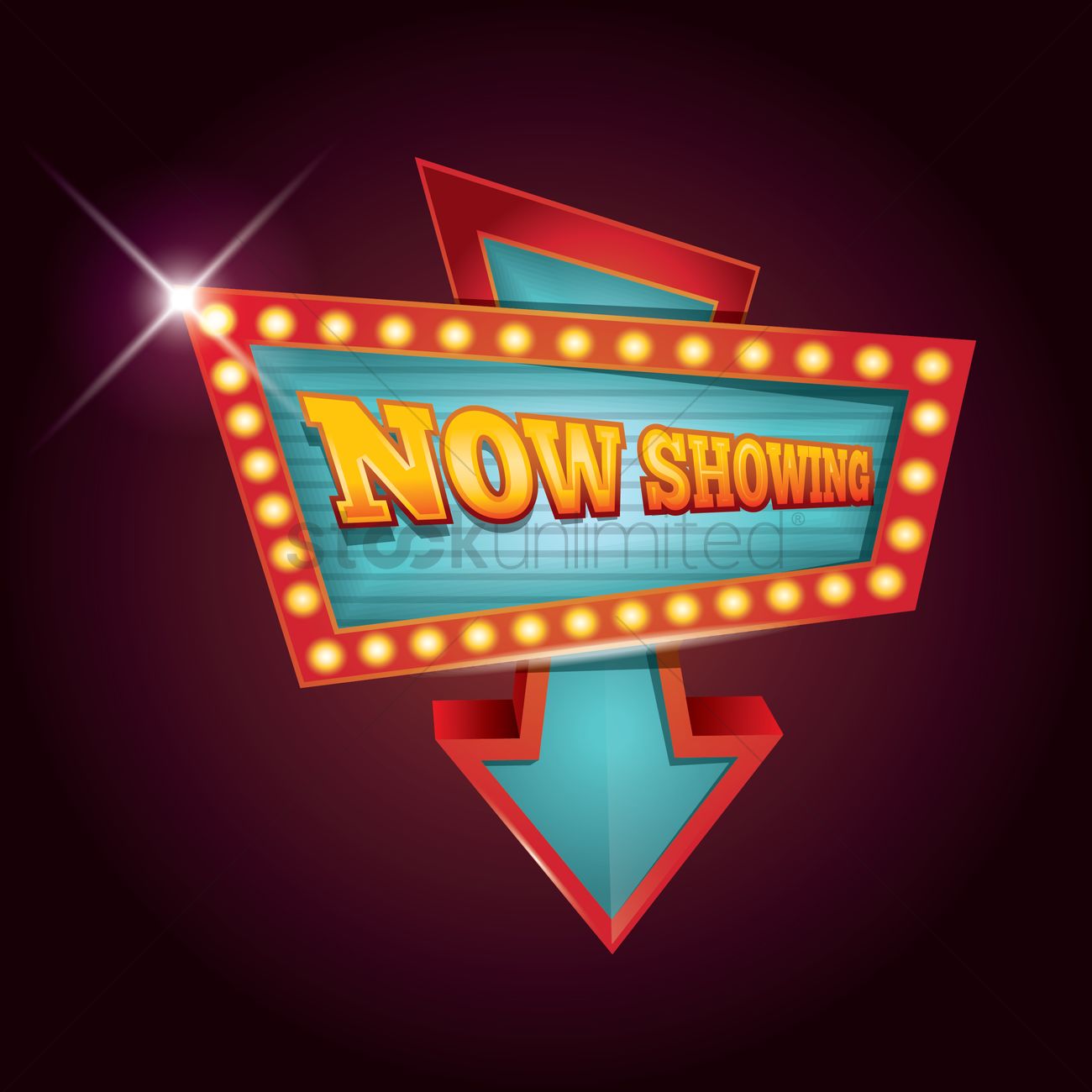 1300x1300 Now Showing Marquee Vector Image