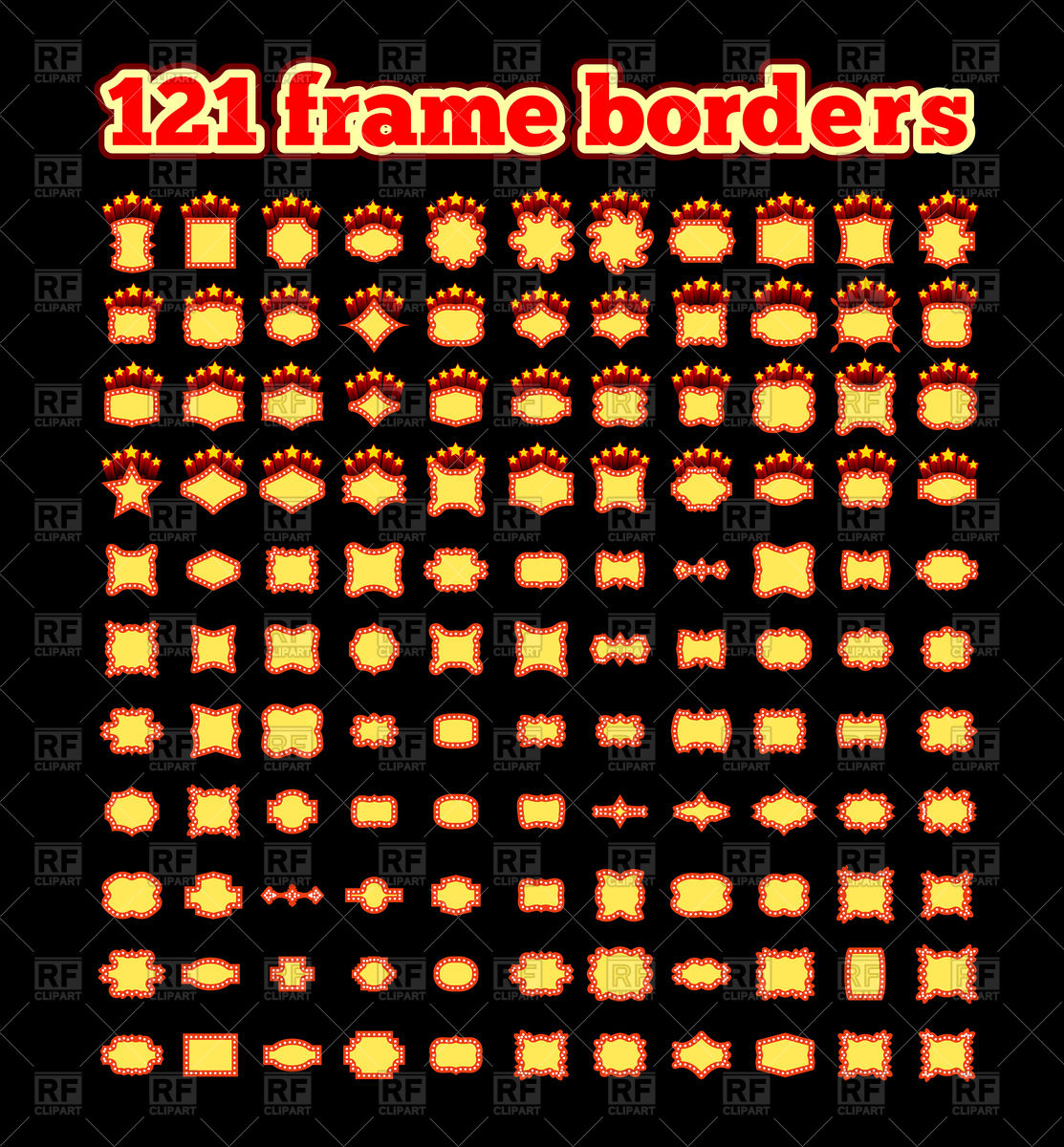 1113x1200 Retro Illuminated Movie Or Theater Marquee Set Vector Image