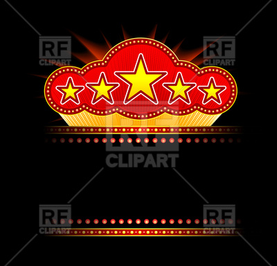 400x384 Blank Movie, Theater Or Casino Marquee With Stars Vector Image