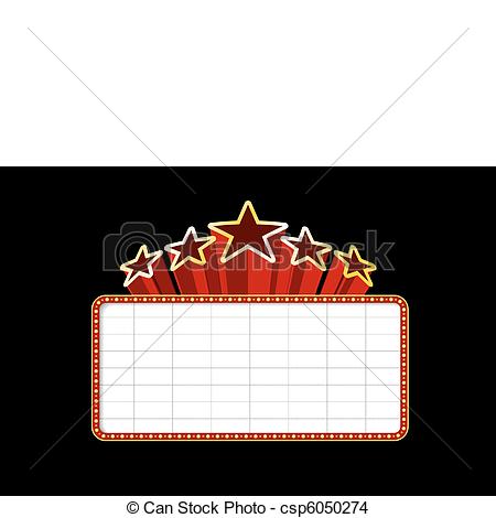 450x470 Blank Movie, Theater Or Casino Marquee With Stars Isolated
