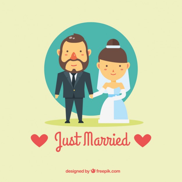 626x626 Just Married Card Vector Premium Download