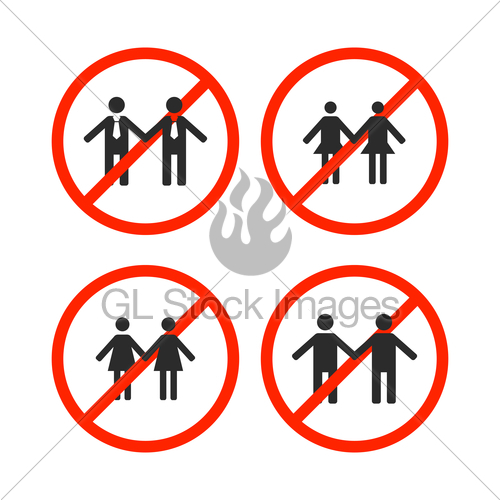 500x500 Prohibition Sign For Same Sex Marriage, Vector Illustration Gl