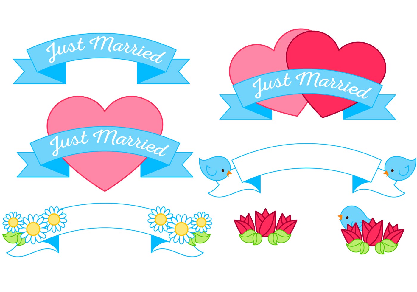 1400x980 Just Married Label Free Vector Art