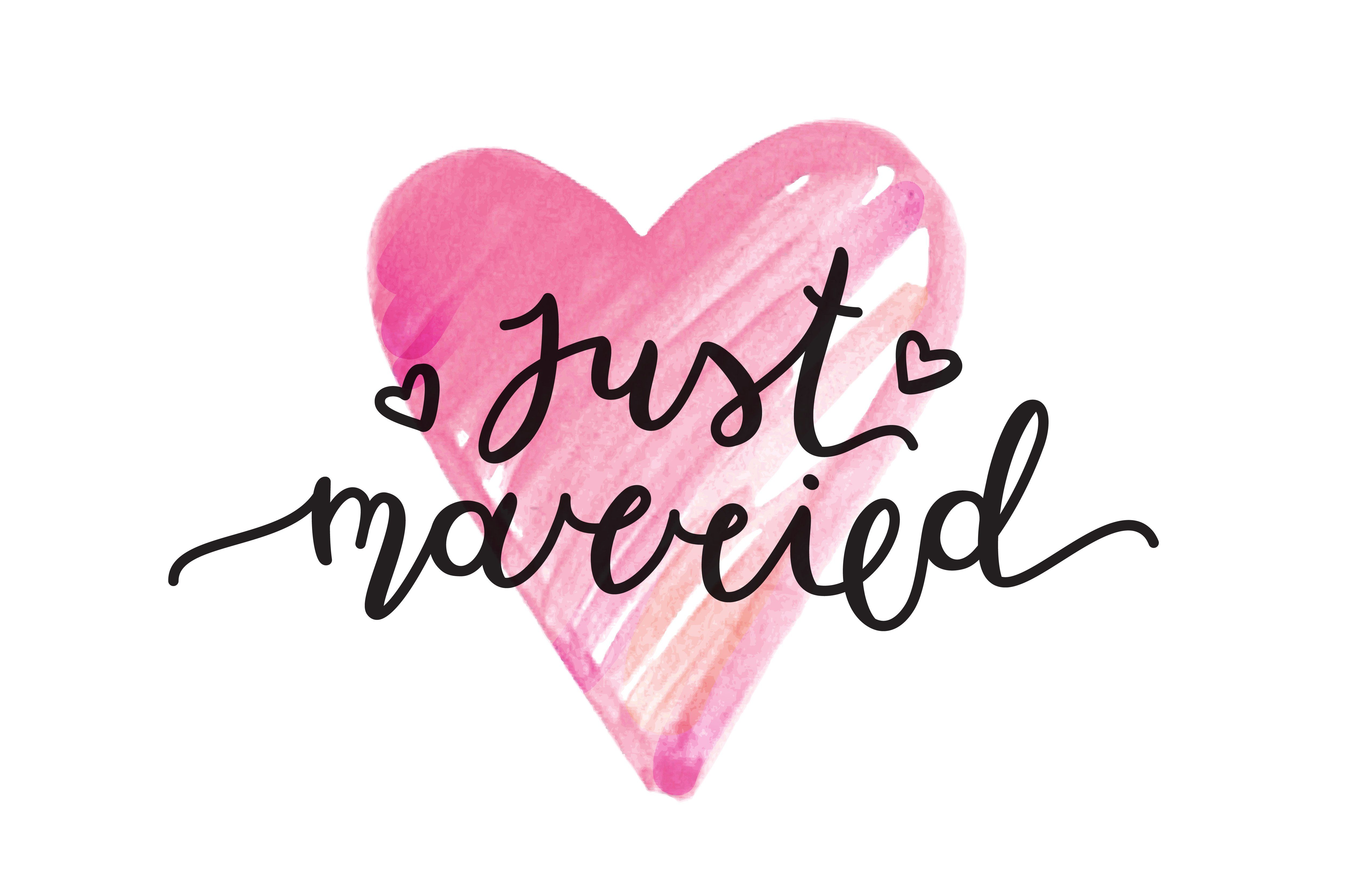 5000x3333 Just Married Vector Lettering