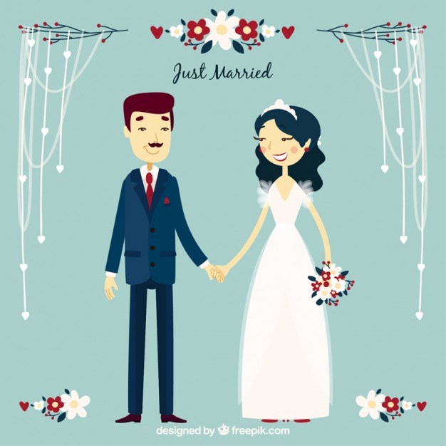 626x626 Nice Couple Just Married Vector Free Download
