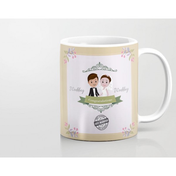 600x600 Just Married Vector Art Printed Mug Price Online