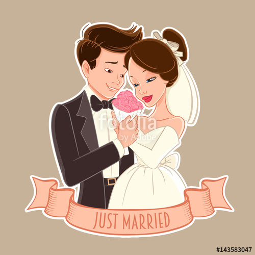 500x500 Just Married Vector Illustration Stock Image And Royalty Free
