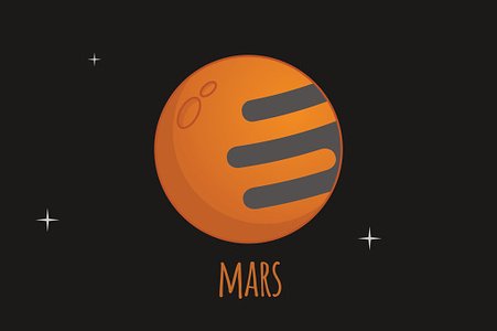 451x300 Mars Vector Illustration Premium Clipart