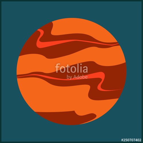 500x500 Mars Vector Illustration Red Isolated Planet And Sky Hand Drawn