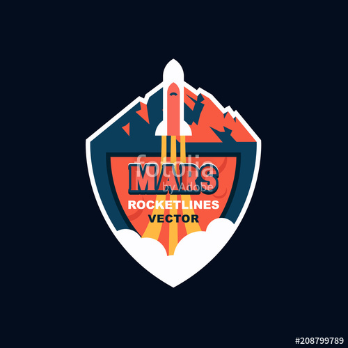 500x500 Rocket Launch To Mars Vector Logo Design For Future Mission