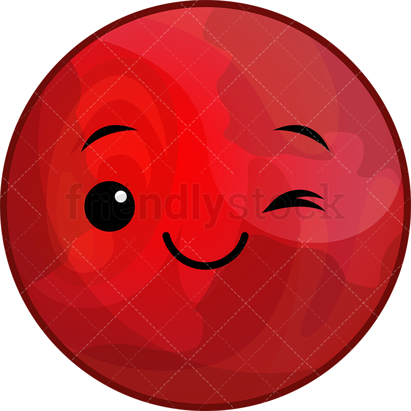800x800 Kawaii Planet Mars Cartoon Clipart Vector