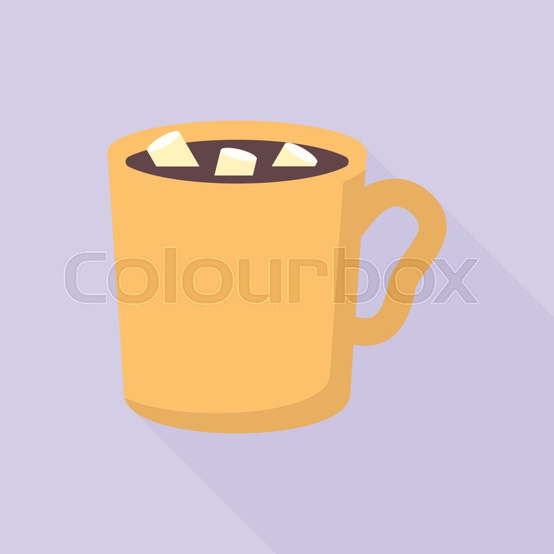 800x800 Hot Cup Marshmallow Icon Flat Stock Vector Colourbox