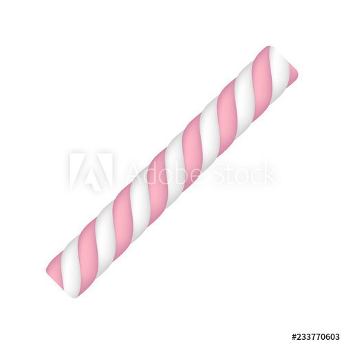 500x500 Pink Striped Marshmallow Icon Realistic Illustration Of Pink