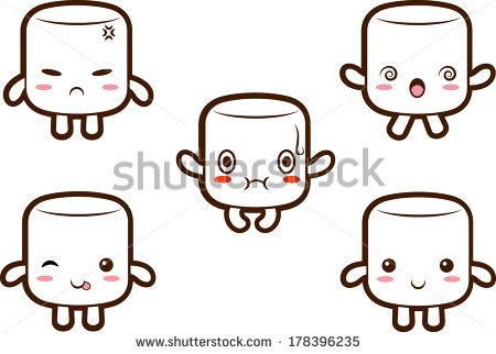 450x322 Cute Marshmallow Character With Different Expressions Happy