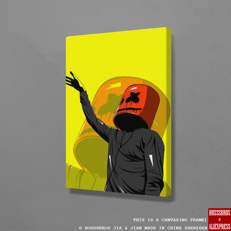 800x800 Dj Marshmello Vector Celebrity Wall Art Canvas For Teens Living