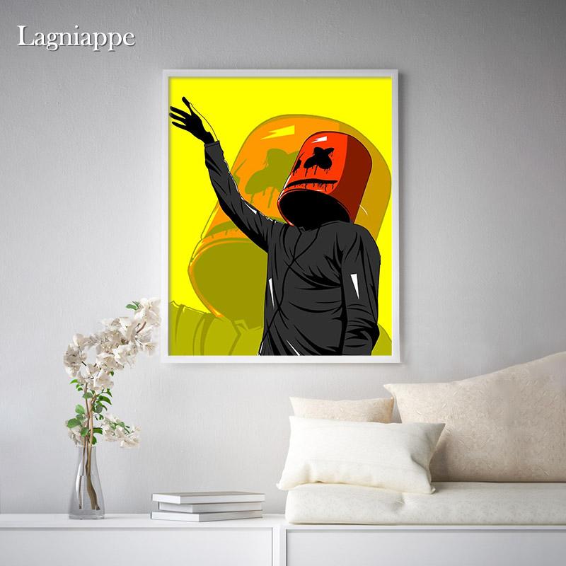 800x800 Dj Marshmello Vector Wall Art Canvas Vinyl Richie Dj Store