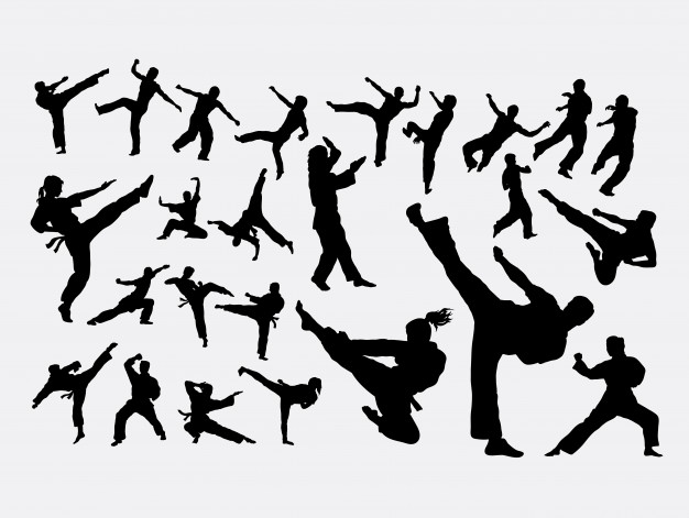 626x471 Martial Art Sport Silhouette Vector Premium Download