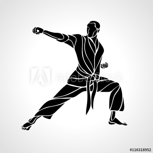 500x500 Martial Arts Pose Silhouette Karate Fighter