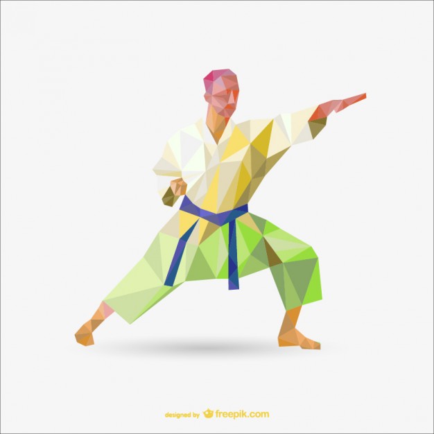 626x626 Polygonal Karate Expert Vector Free Download