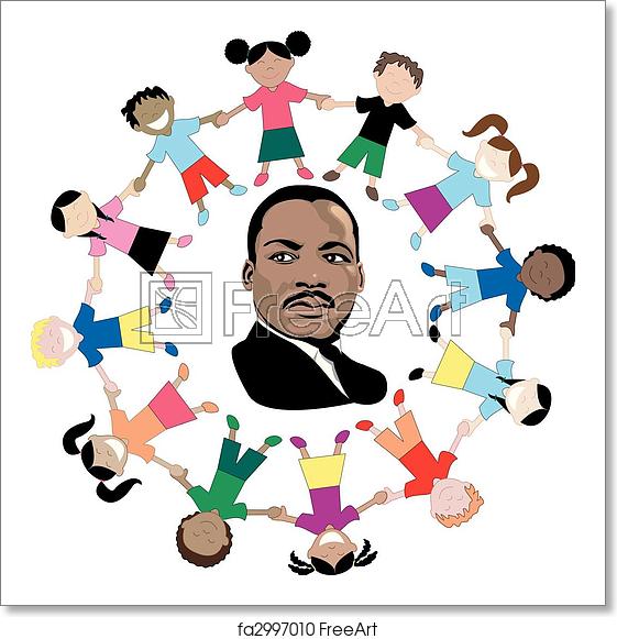 561x581 Free Art Print Of Martin Luther King With Kids Vector Dr Martin