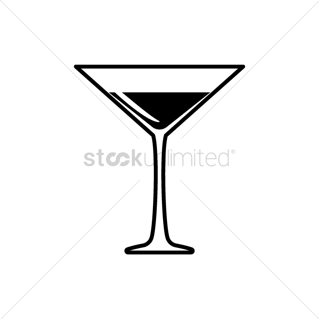 1300x1300 Martini Glass Vector Image