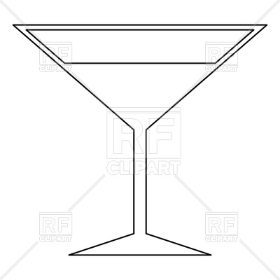 400x400 Martini Glass Black Color Icon Vector Image Of Silhouettes