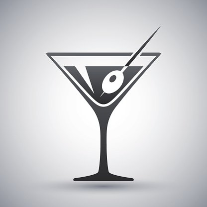416x416 Vector Martini Glass Icon Premium Clipart