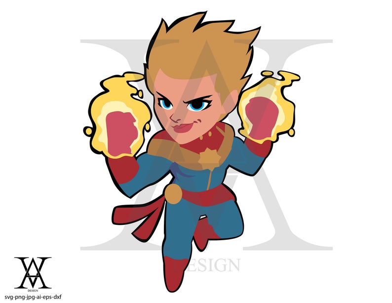794x613 Captain Marvel Avengers Clipart Vector Instant Download Etsy