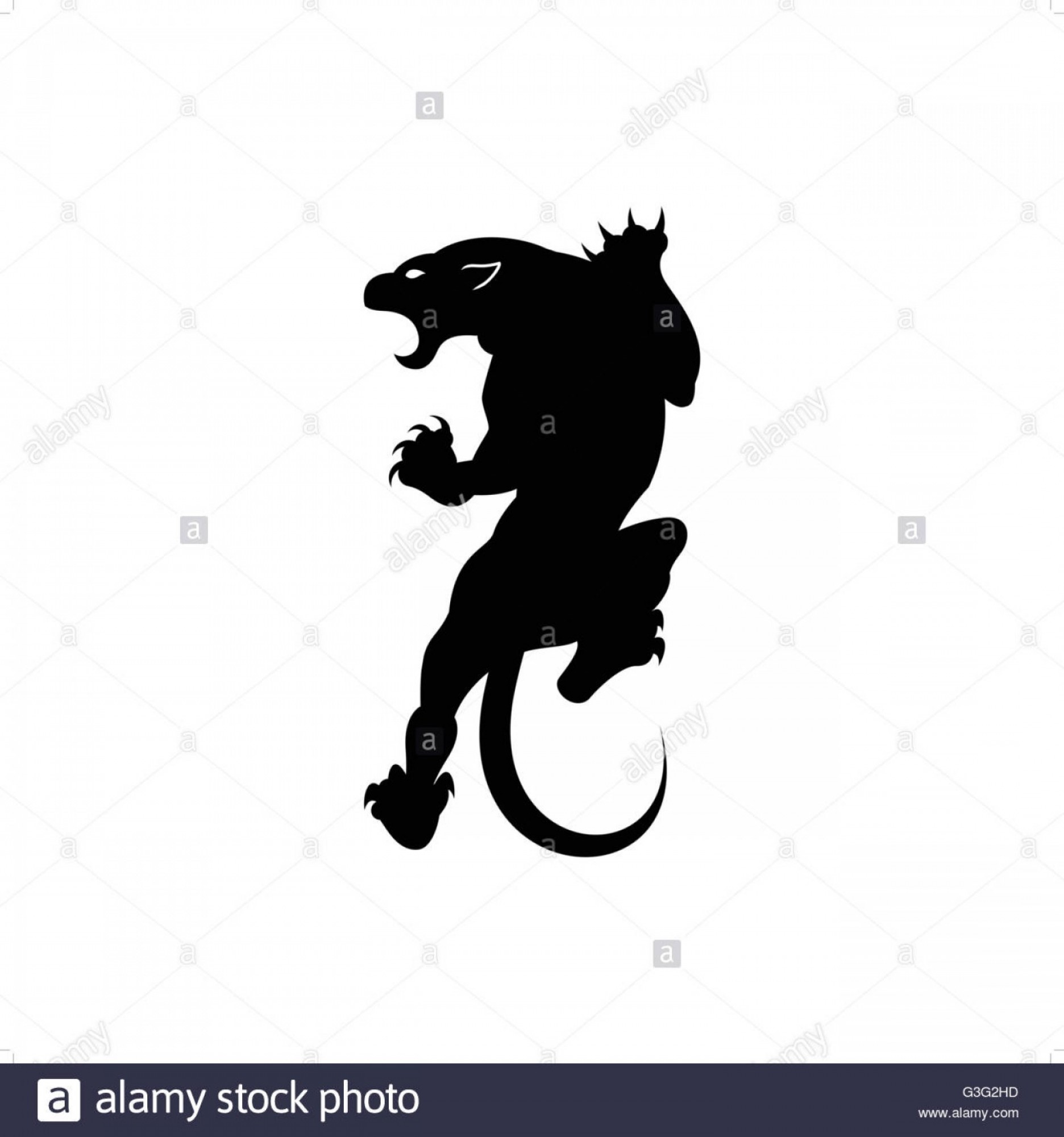 1872x2001 Stock Photo Roaring Panther Predator Silhouette Tattoo Vector