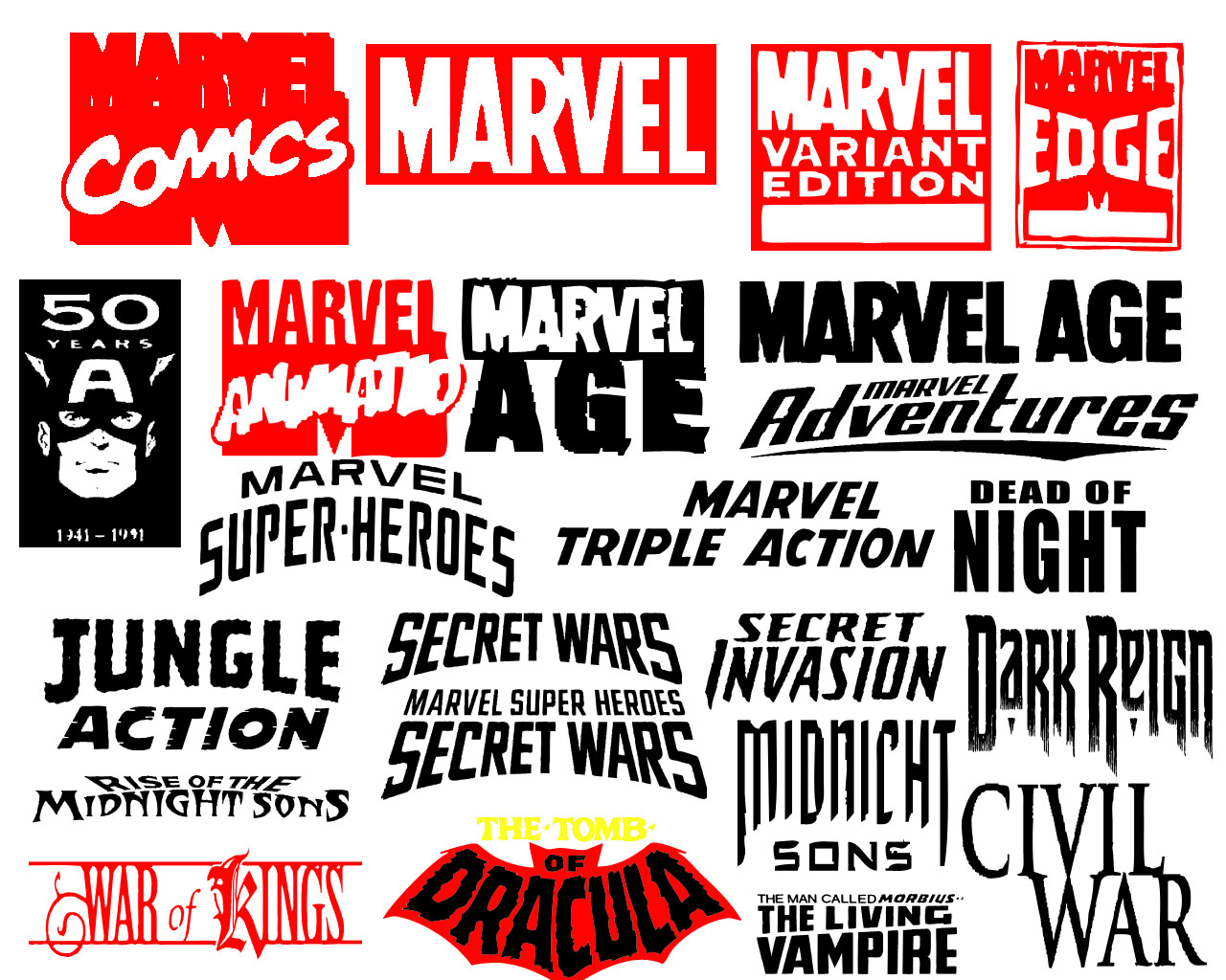1280x1024 Marvel Comic Shapes