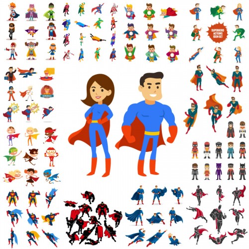 500x500 Marvel Film Super Hero Cartoon Characters Vector