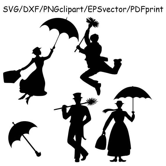 Mary Poppins Bert Mary Poppins Silhouette Clipart Vector 570x570 Mary Poppins Bert Mary Poppins Silhouette Clipart Vector