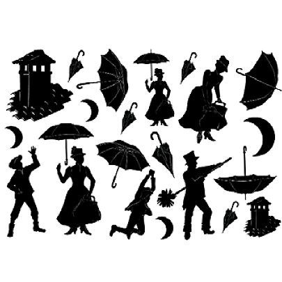 Mary Poppins Silhouette Clip Art 405x405 Mary Poppins Silhouette Clip Art