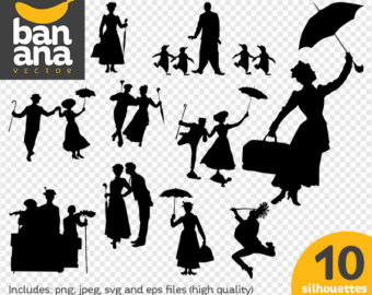 Huge Collection Of 'mary Poppins Silhouette Vector' Download More 340x270 Huge Collection Of 'mary Poppins Silhouette Vector' Download More