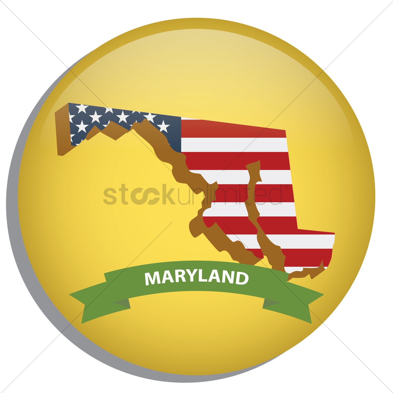 1300x1300 Map Of Maryland State Vector Image