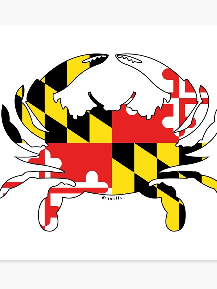 750x1000 Maryland Flag Crab Canvas Print