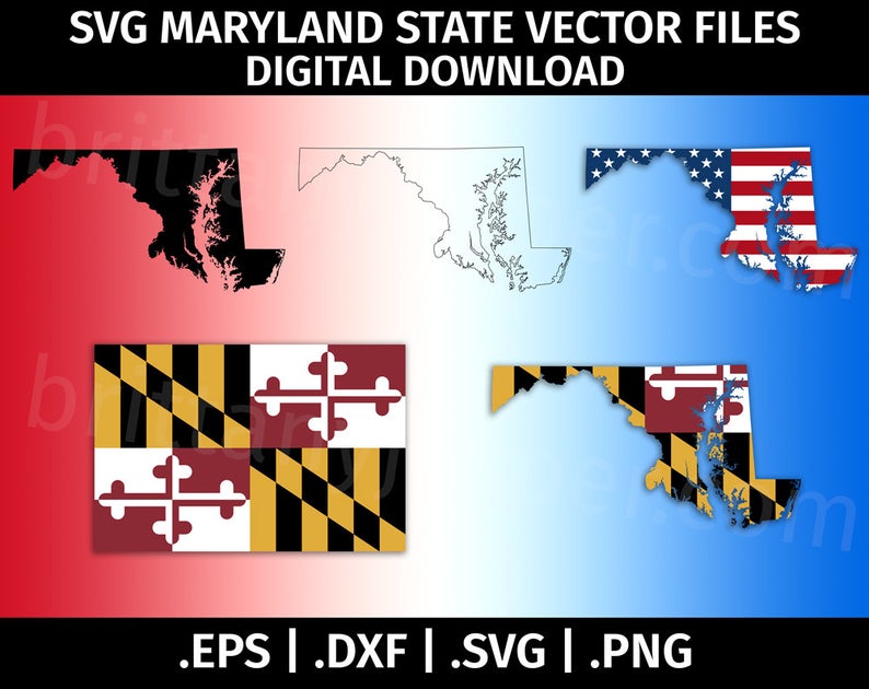 794x630 Maryland State Flag Vector Clip Art Cutting For Etsy