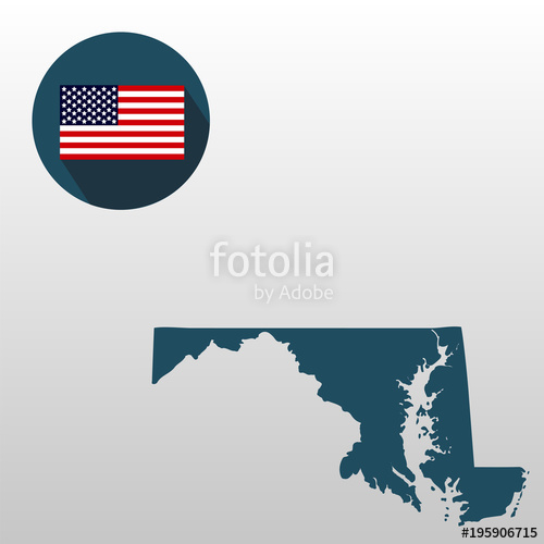 500x500 Map Of The U S State Of Maryland On A White Background American