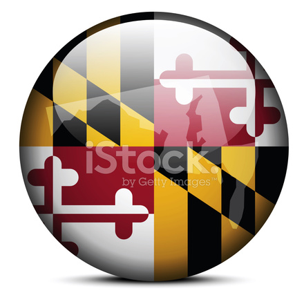 440x440 Map On Flag Button Of Usa Maryland State Stock Vector
