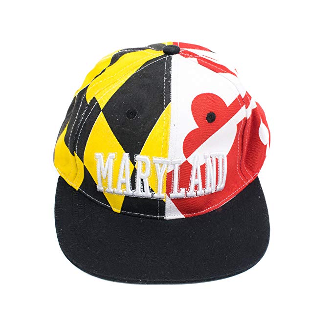 679x679 Maryland State Flag Varsity Calvert Vector Black Baseball Snapback