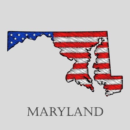 450x450 Maryland Vector Map Isolated On White Background High Detailed