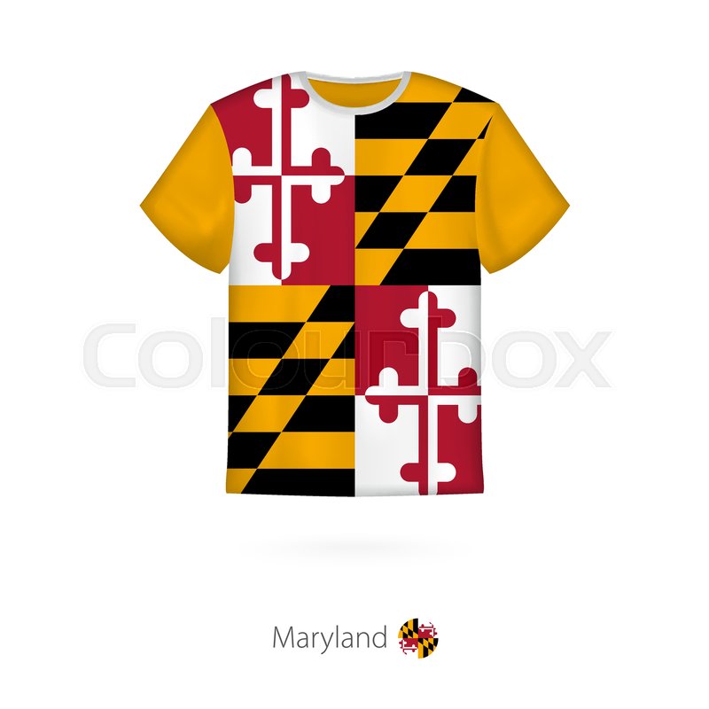 800x800 T Shirt Design With Flag Of Maryland Stock Vector Colourbox