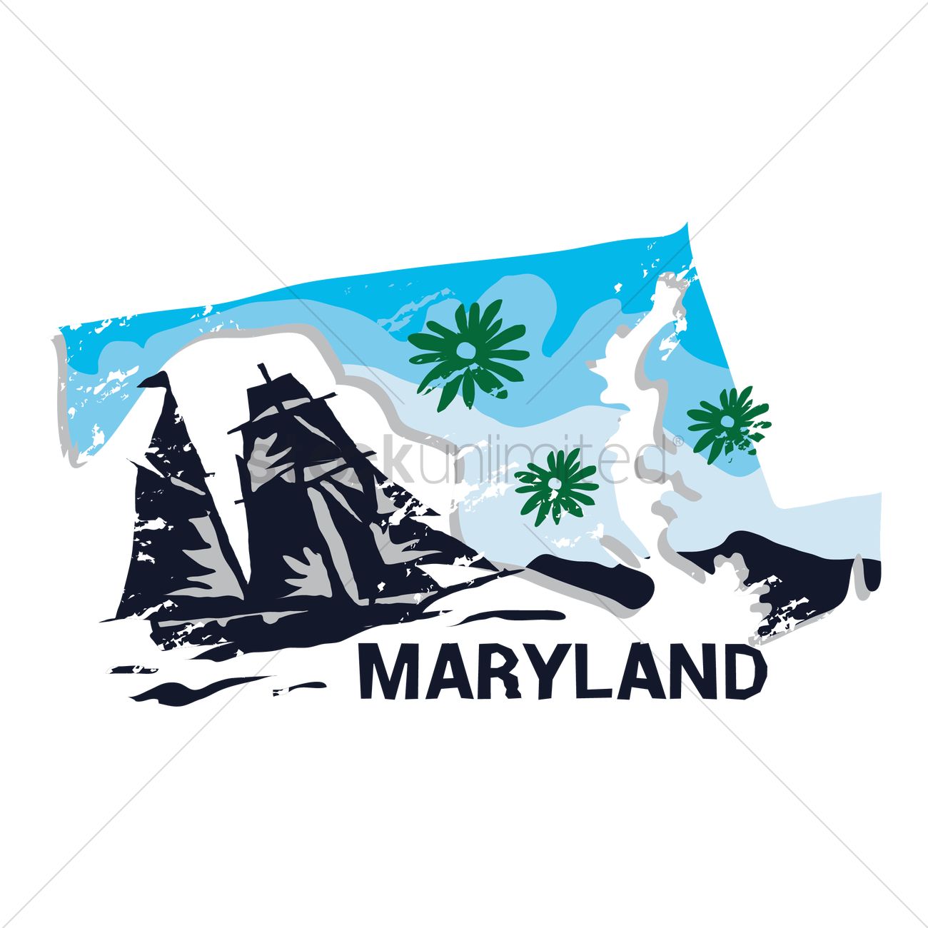 1300x1300 Free Maryland State Vector Image