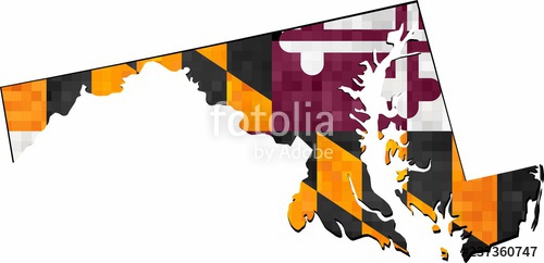 500x242 Grunge Maryland Map With Flag Inside
