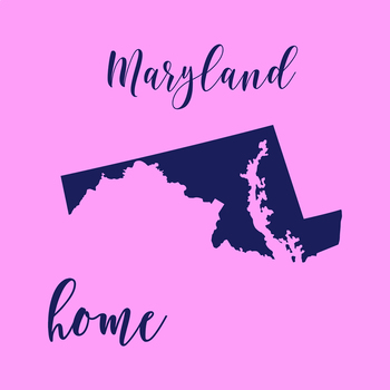 350x350 Maryland Clipart, Usa State Vector Clipart, Maryland Home, Gold Us